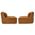 Oikiture 2x Accent Chair Lazy Sofa Floor Couch Foam Pouffe Brown