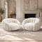Oikiture 2x Bean Bag Floor Lounge Lazy Sofa Faux Rabbit Fleece Beige