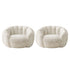 Oikiture 2x Bean Bag Floor Lounge Lazy Sofa Faux Rabbit Fleece Beige