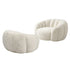 Oikiture 2x Bean Bag Floor Lounge Lazy Sofa Faux Rabbit Fleece Beige