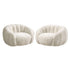 Oikiture 2x Bean Bag Floor Lounge Lazy Sofa Faux Rabbit Fleece Beige