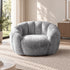 Oikiture 2x Bean Bag Floor Lounge Lazy Sofa Faux Rabbit Fleece Grey