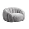 Oikiture Bean Bag Floor Lounge Lazy Sofa Faux Rabbit Fleece Grey