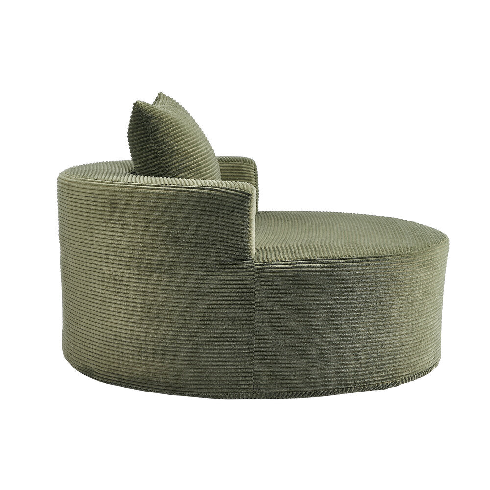 Oikiture Floor Chair Lounge Couch Lazy Sofa Corduroy Chaise Green
