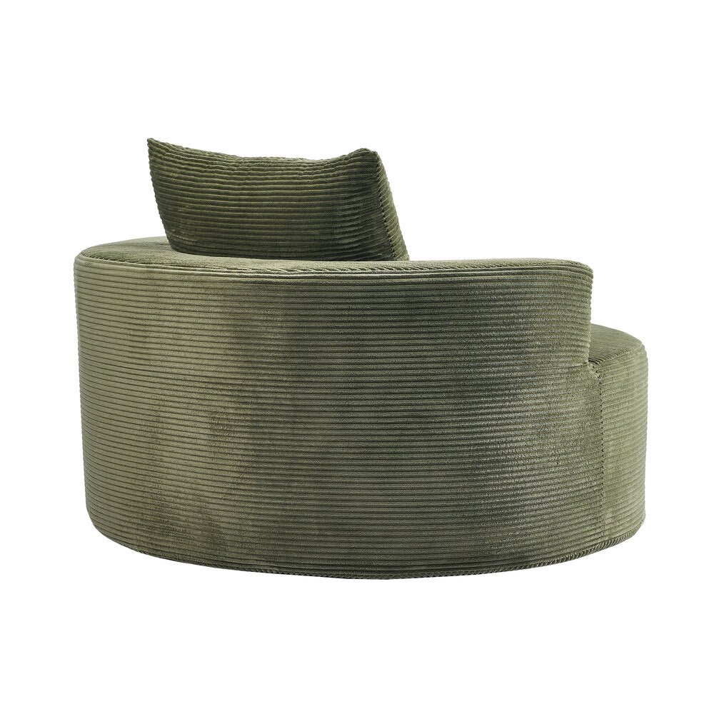 Oikiture Floor Chair Lounge Couch Lazy Sofa Corduroy Chaise Green