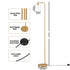 Floor Lamp Modern Industrial Standing Light with Clear Glass Shade, GoldMetal Tall Lamp for Living Room, Bedroom & Office, Anti-Tipping Weighted Base & Foot Switch (Bulb Not Included)