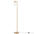 Floor Lamp Modern Industrial Standing Light with Clear Glass Shade, GoldMetal Tall Lamp for Living Room, Bedroom & Office, Anti-Tipping Weighted Base & Foot Switch (Bulb Not Included)