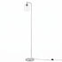 Floor Lamp Modern Industrial Standing Light with Clear Glass Shade, Silver Metal Tall Lamp for Living Room, Bedroom & Office, Anti-Tipping Weighted Base & Foot Switch (Bulb Not Included)