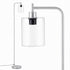 Floor Lamp Modern Industrial Standing Light with Clear Glass Shade, Silver Metal Tall Lamp for Living Room, Bedroom & Office, Anti-Tipping Weighted Base & Foot Switch (Bulb Not Included)