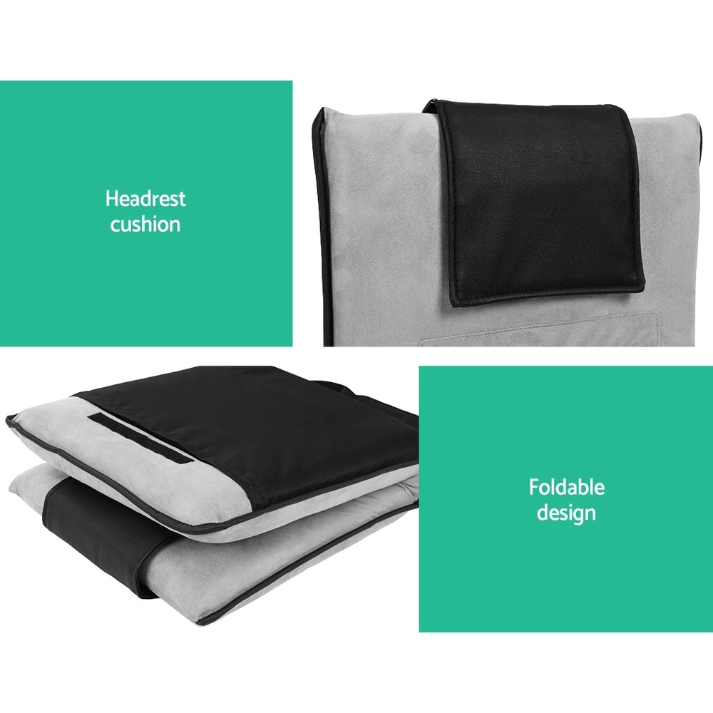 4X Floor Lounge Sofa Bed Floor Cushion Velvet Grey