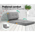 Artiss Recliner Adjustable Floor Chaise Lounge & Ottoman Foot Rest Grey Set