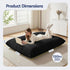 3-in-1 Bean Bag Chair for Living Room Convertible Floor Sofa Dark Grey