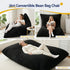 3-in-1 Bean Bag Chair for Living Room Convertible Floor Sofa Dark Grey