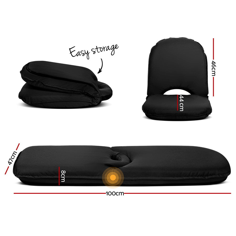 Floor Lounge Sofa Camping Chair Black