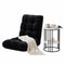Artiss Floor Lounge Recliner & 2‑Tier Round Coffee Table Set – Foldable Black