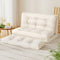 Artiss 2 Seater Floor Sofa Bed White PU Leather Reclining Lounge Chair