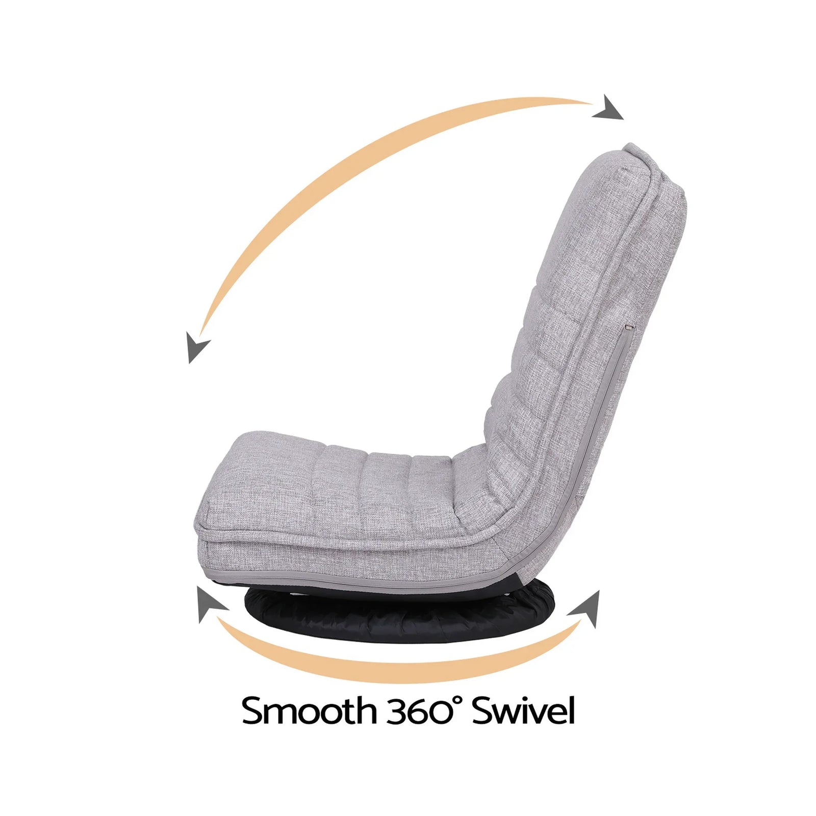 360° Swivel Floor Gaming & Lounge Chair with Foldable Design – Grey
