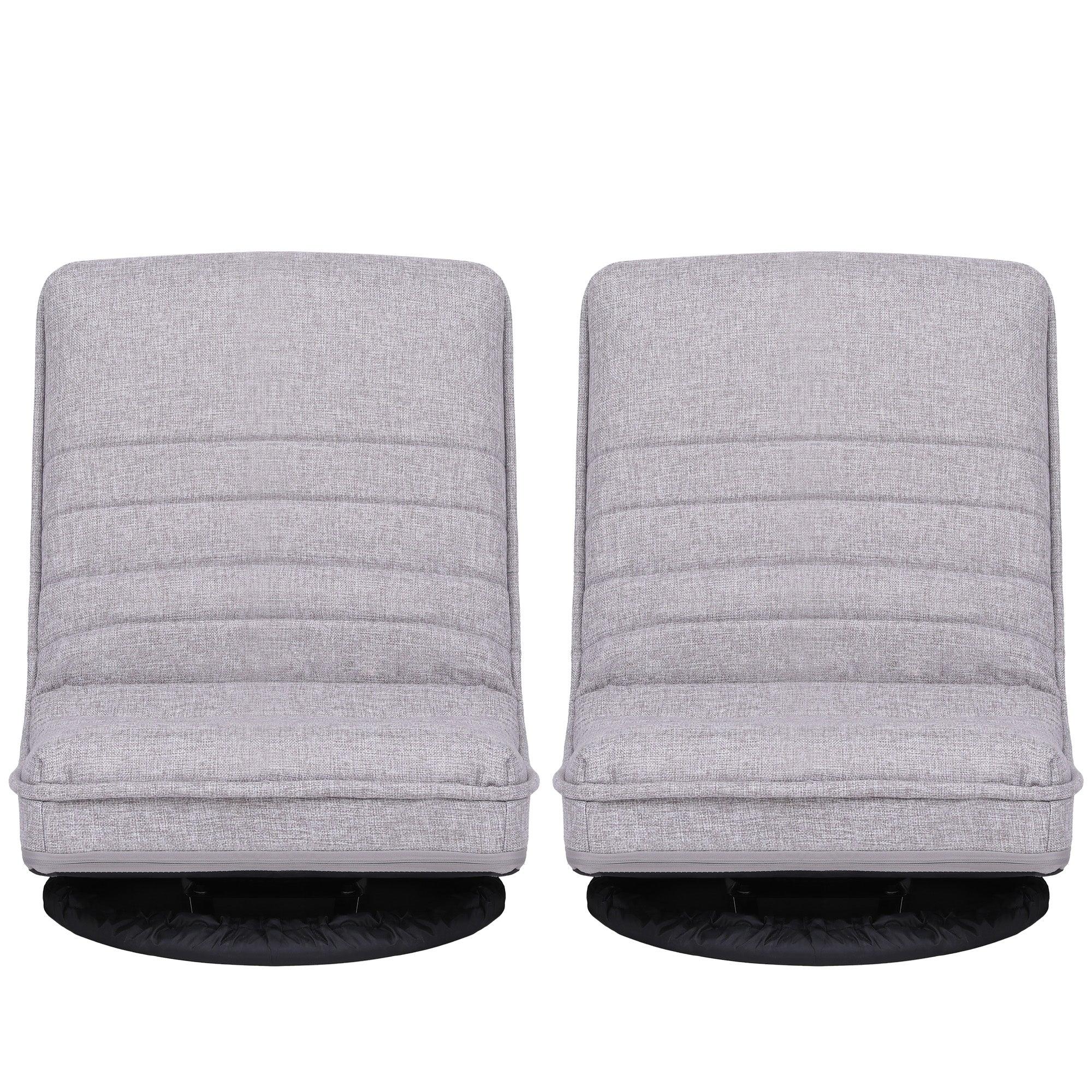 2 Swivel Floor Chair 360 Adjustable Foldable Lounge Seat Floor Sofa Chair Grey