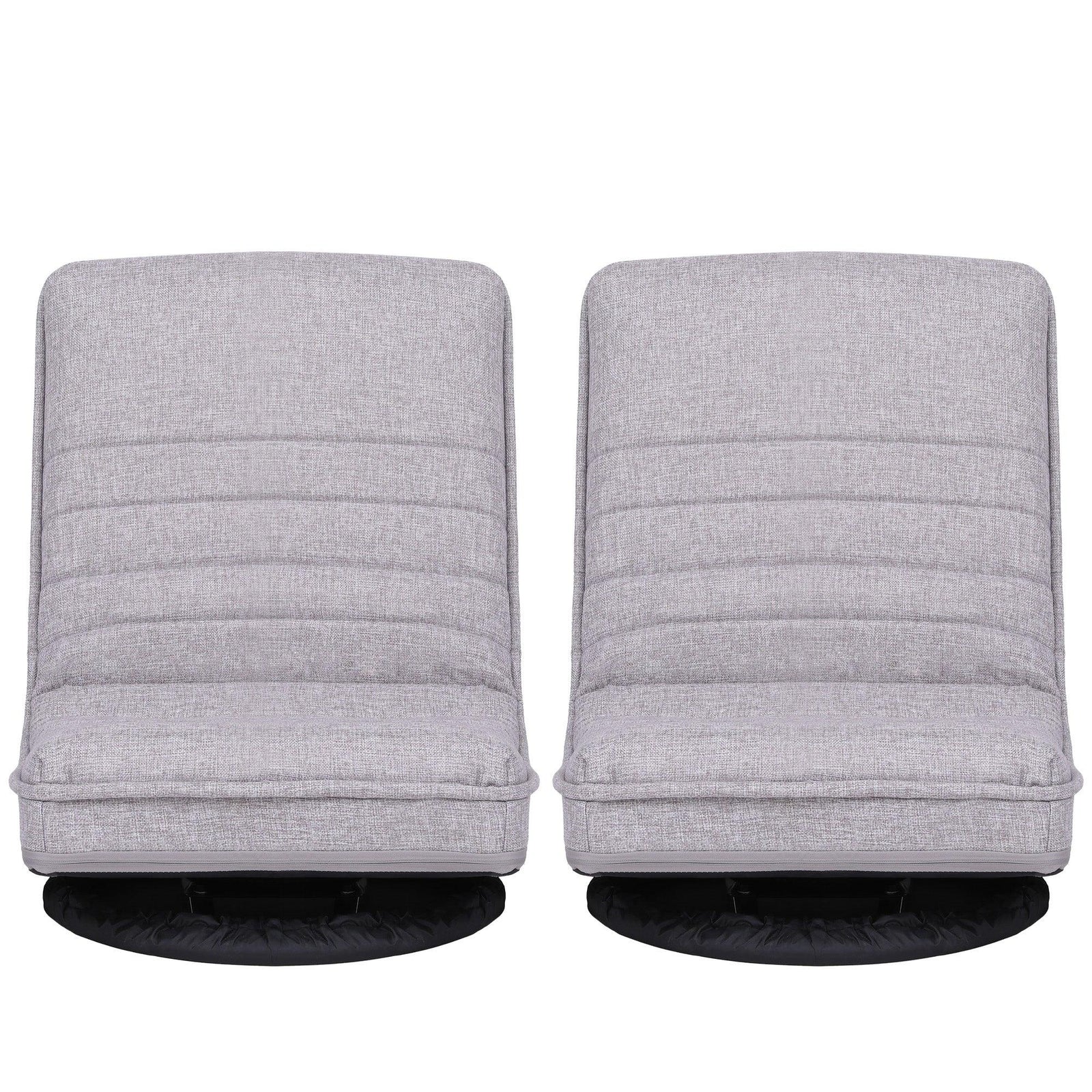 2 Swivel Floor Chair 360 Adjustable Foldable Lounge Seat Floor Sofa Chair Grey