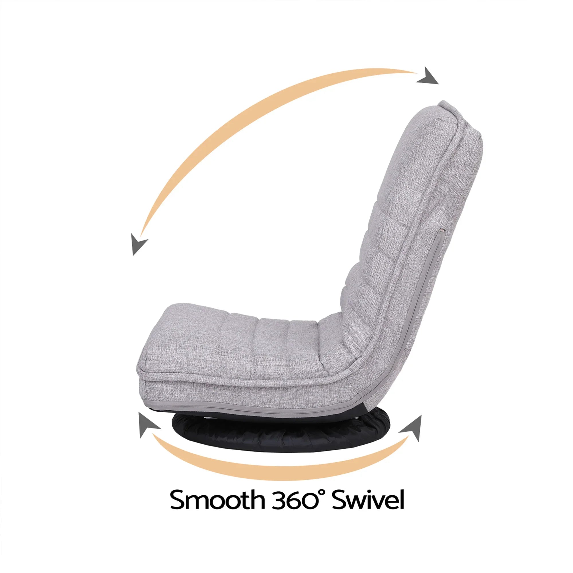 2 Swivel Floor Chair 360 Adjustable Foldable Lounge Seat Floor Sofa Chair Grey