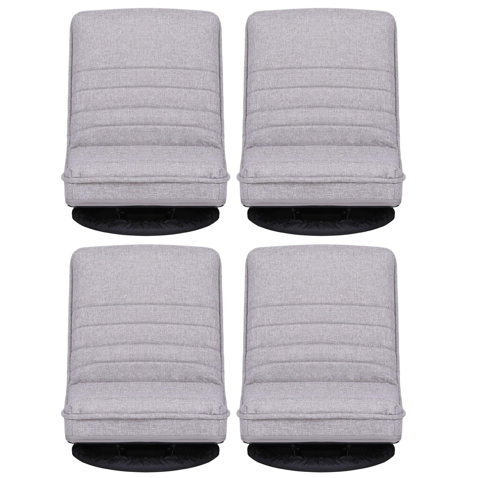 4PCS Swivel Floor Chair 360 Adjustable Foldable Lounge Seat Floor Sofa Chair Grey