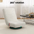 2XFloor Chair Lounge Sofa Swivel Foldable Linen White