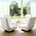 4XFloor Chair Lounge Sofa Swivel Foldable Linen White