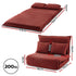Floor Lounge Sofa Bed Foldable 2 Seater Orange