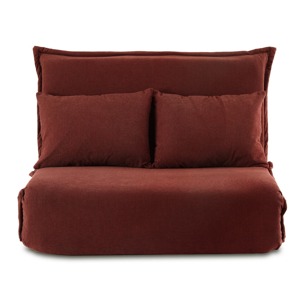 Floor Lounge Sofa Bed Foldable 2 Seater Orange