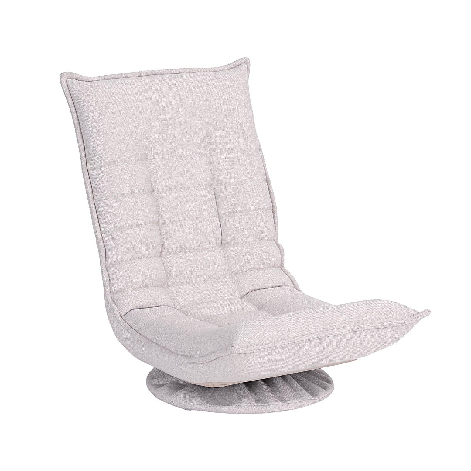 Artiss Swivel Floor Chair 5 Adjustable Foldable Lounge Seat Floor Sofa Chair Beige Grey