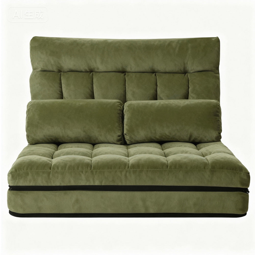 Lounge Sofa Bed 2 seater Green Fabric