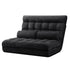 Lounge Sofa Bed 2-seater Charcoal Suede