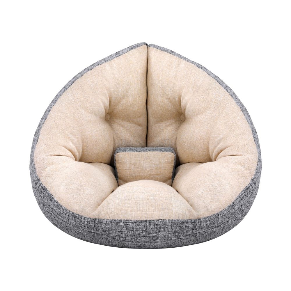 4 in 1 Foldable Floor Lounge Sofa Bed Chair Beige