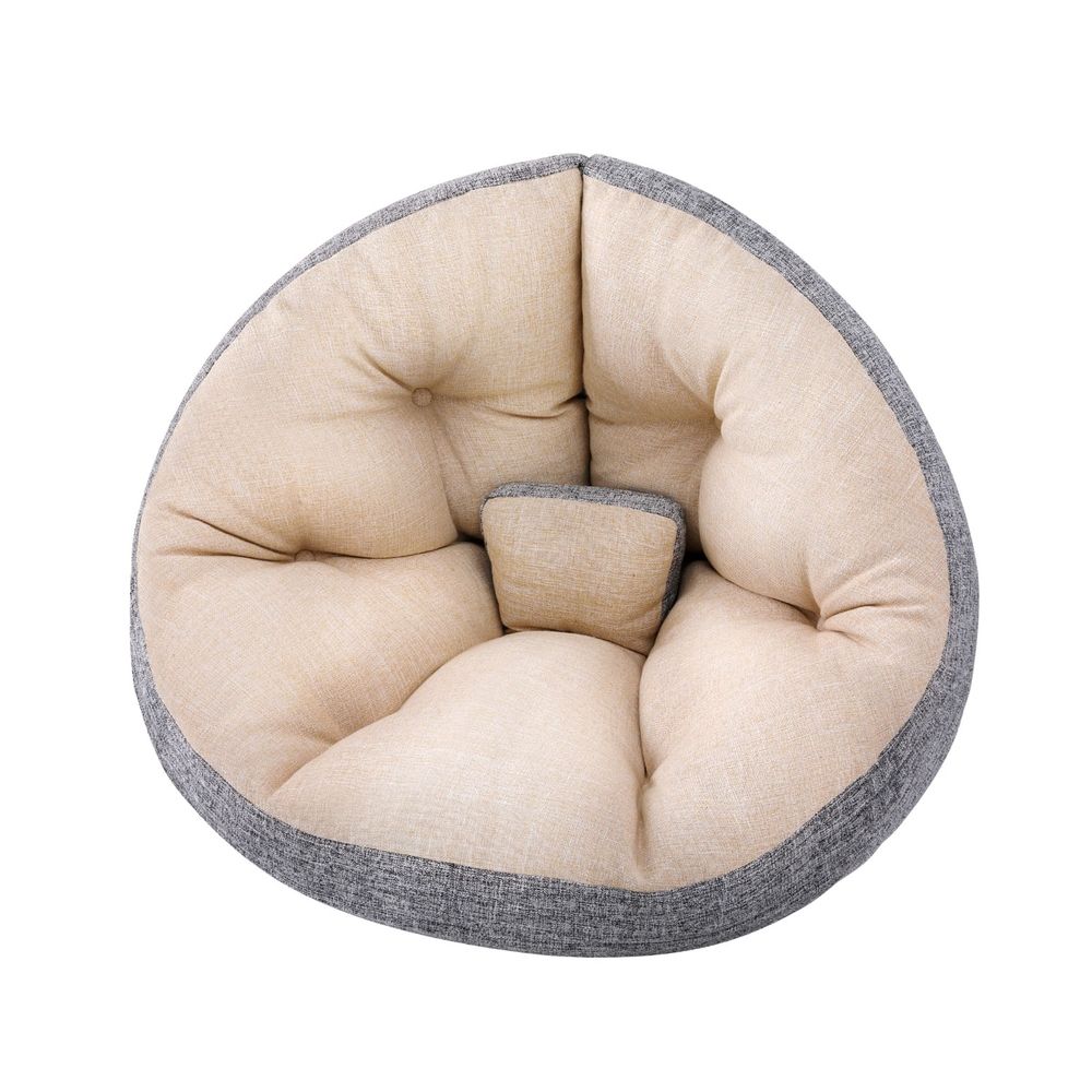 4 in 1 Foldable Floor Lounge Sofa Bed Chair Beige