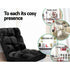 Artiss 2X Lounge Sofa Bed Flannel Fabric Black