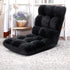 4X Lounge Sofa Bed Flannel Fabric Black