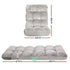 4X Lounge Sofa Bed Flannel Fabric Grey