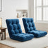 2PCS Floor Lounge Sofa Bed Flannel Fabric Navy