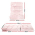 Floor Lounge Sofa Bed Flannel Fabric Pink
