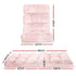 2PCS Floor Lounge Sofa Bed Flannel Fabric Pink