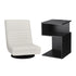 Artiss Swivel Floor Chair and Bedside Table with Charging Station Set