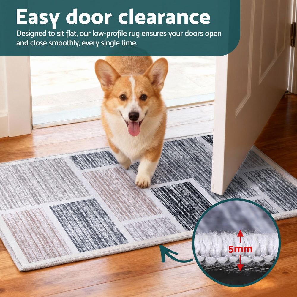 Floor Rug 50X80cm Doormat Soft Velvet Non-Slip Bath Mat Small Modern