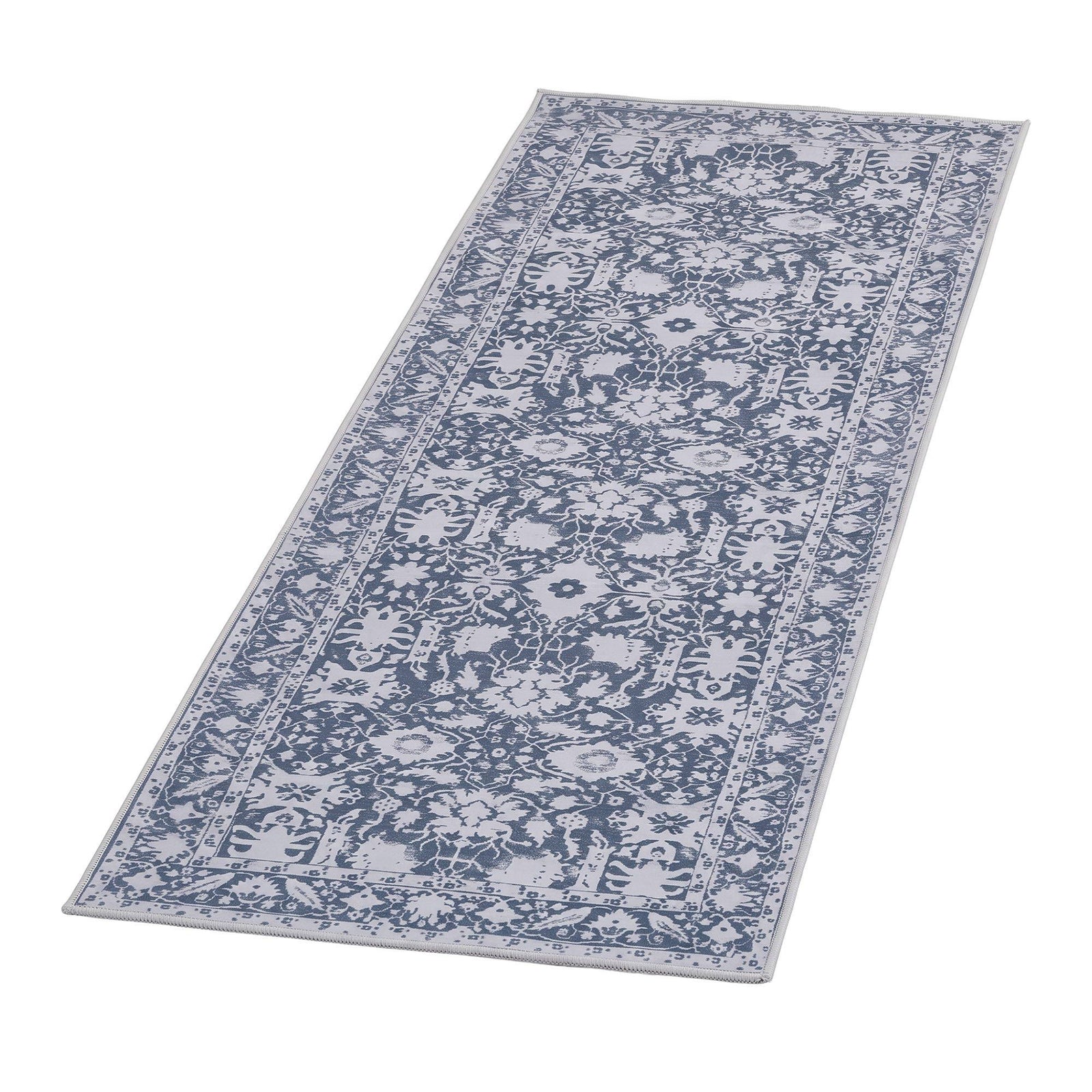 60 x 180 cm Runner Rugs for Hallway Bedroom Pad-Free Dense Dot Backing Stops Slipping & Robot Vacuum Friendly, Vintage Carpet for Reading Nook Dining Area, 100% Polyester Washable