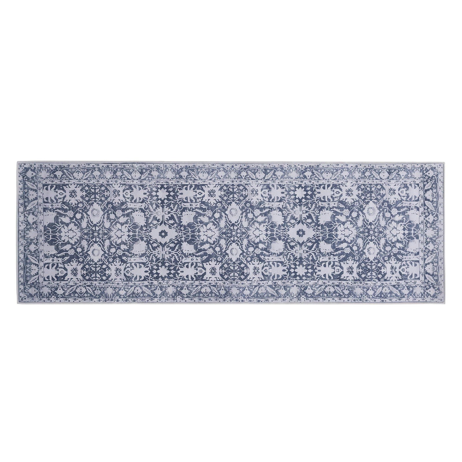 60 x 180 cm Runner Rugs for Hallway Bedroom Pad-Free Dense Dot Backing Stops Slipping & Robot Vacuum Friendly, Vintage Carpet for Reading Nook Dining Area, 100% Polyester Washable