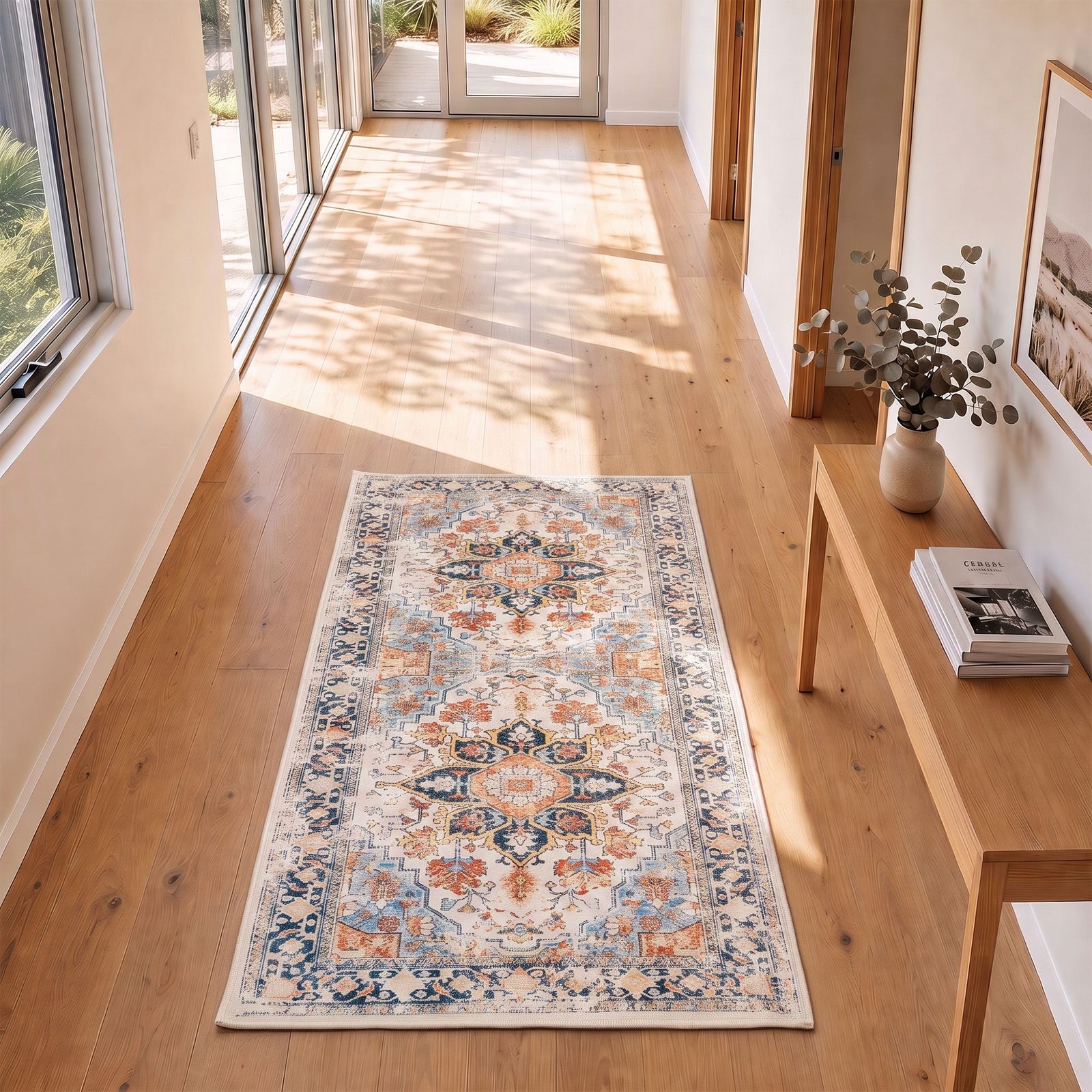 60 x 120 cm Runner Rugs For Living Room No Heavy Rubber Crease-Free Foldable Design For Kitchen Entryway And Bedroom 100% Polyester Water-repellent Resistant Non-Shedding