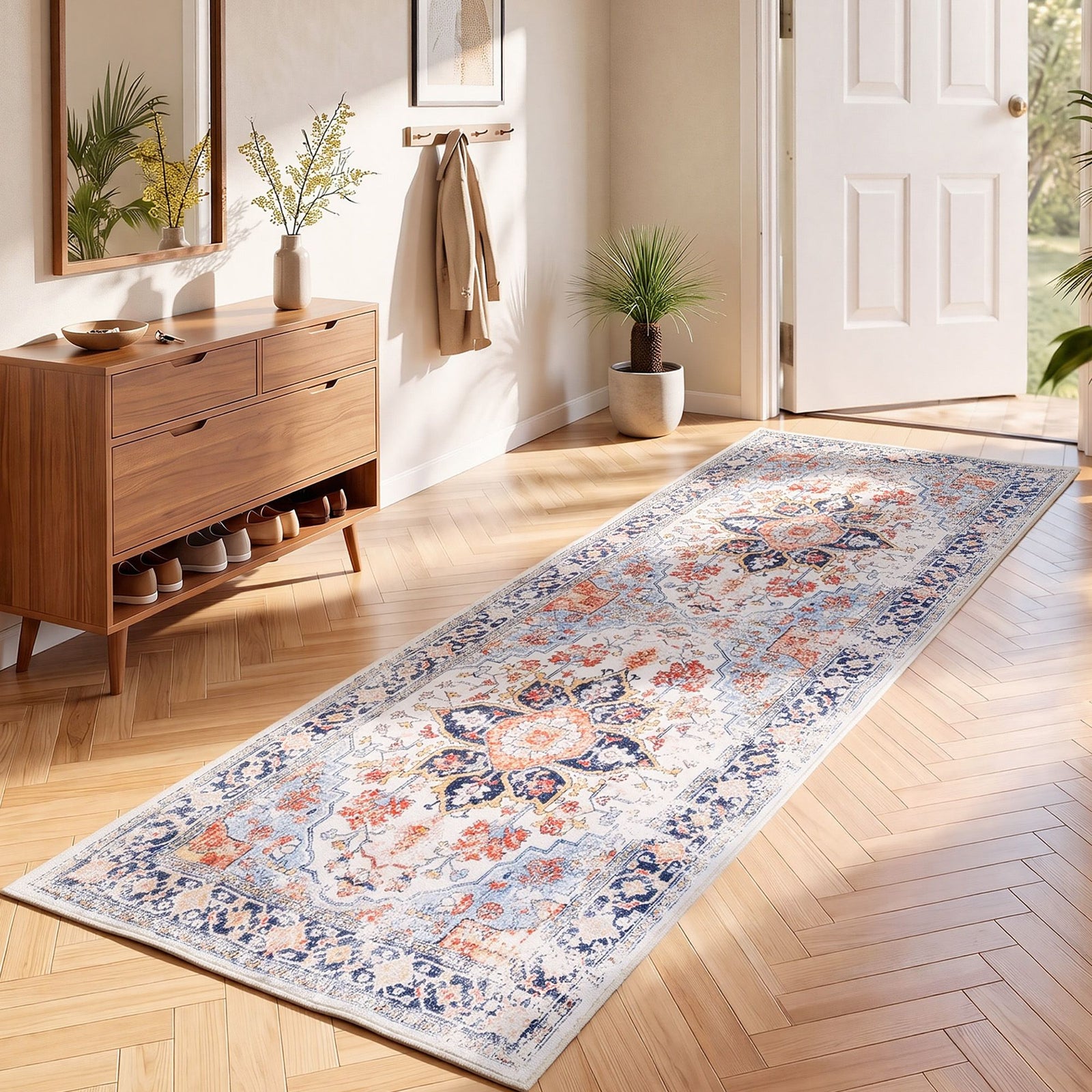 80 x 180 cm Runner Rugs For Living Room No Heavy Rubber Crease-Free Foldable Design For Kitchen Entryway And Bedroom 100% Polyester Water-repellent Resistant Non-Shedding
