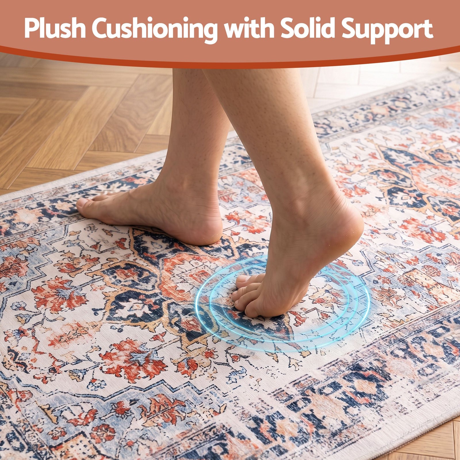 80 x 180 cm Runner Rugs For Living Room No Heavy Rubber Crease-Free Foldable Design For Kitchen Entryway And Bedroom 100% Polyester Water-repellent Resistant Non-Shedding