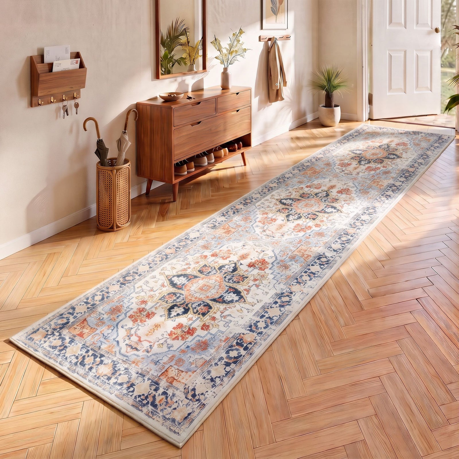 80 x 300 cm Runner Rugs For Living Room No Heavy Rubber Crease-Free Foldable Design For Kitchen Entryway And Bedroom 100% Polyester Water-repellent Resistant Non-Shedding