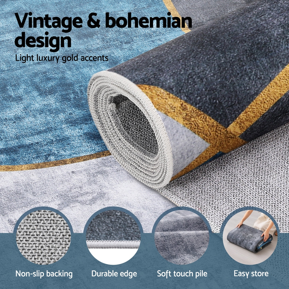 Washable Floor Rug 160X230cm Large Geometric Area Rug Modern Floor Carpet