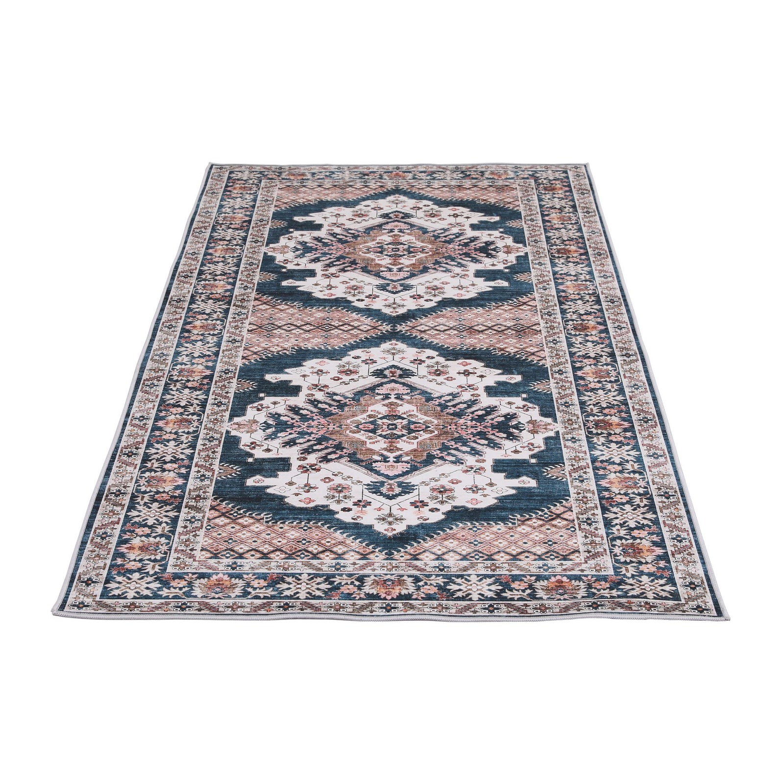 80 x 180 cm Washable Runner Area Rug No Hard Glue Quilt-Like Soft for Home Decor, 0.5cm Ultra-Thin Pet Friendly Bohemian Medallion Bedroom Carpet